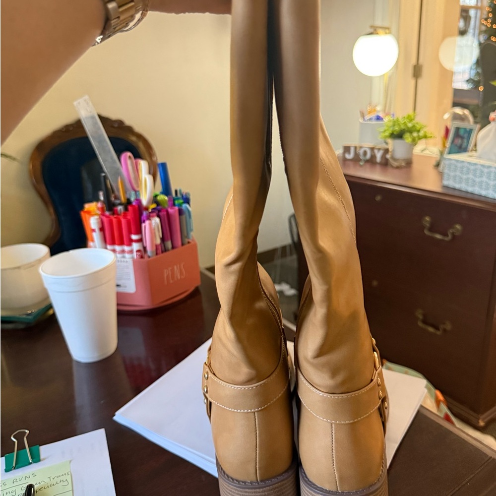 Pierre Dumas Tan Combat & Moto Boots - Picture 6 of 8